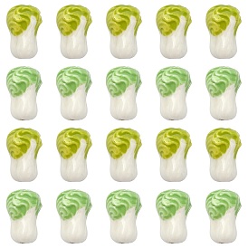 20 шт. 2 цвета фарфоровые бусины «Famille Rose», Китайская капуста