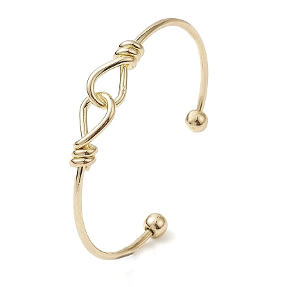 Teadrop Knot Brass Cuff Bangles, Long-Lasting Plated, Lead Free & Cadmium Free