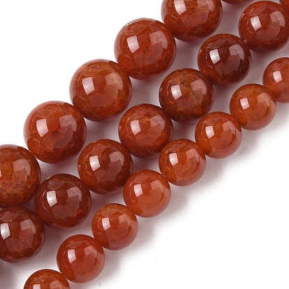 Природные треск агат бисер нитей, круглые, окрашенные