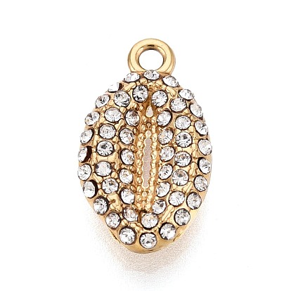 303 подвески из нержавеющей стали, со стразами, подвески из кофейных зерен, ионное покрытие (ip), долговечный