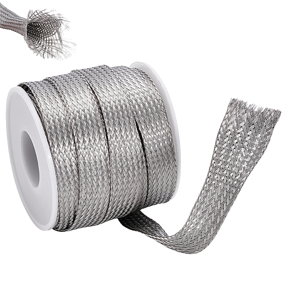 8м плоский 304 плетеная оболочка из нержавеющей стали, вязание масштабируемой сетевой ленты, с 1шт. пустой катушки