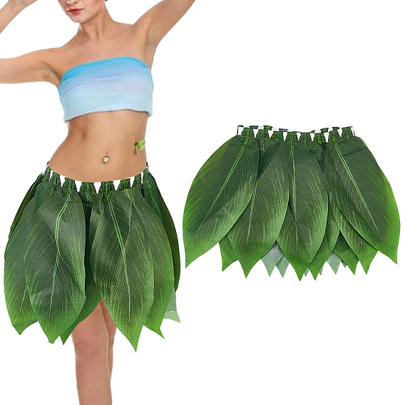 Cloth Leaf Hula Skirt, Hawaiian Beach Luau Party Supplies Dance Costumes Accessories
