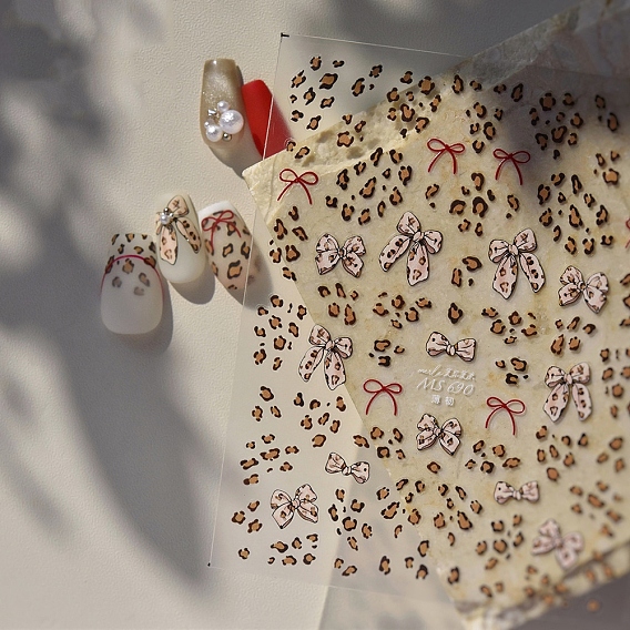 Бант самоклеящиеся наклейки для дизайна ногтей, украшение для украшения ногтей