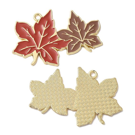 Подвески из эмали и сплава, без кадмия, без никеля и без свинца, золотые, очарование кленового листа