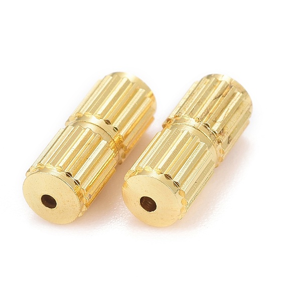 Brass Screw Clasps, Column, 10x4mm, Hole: 0.5mm
