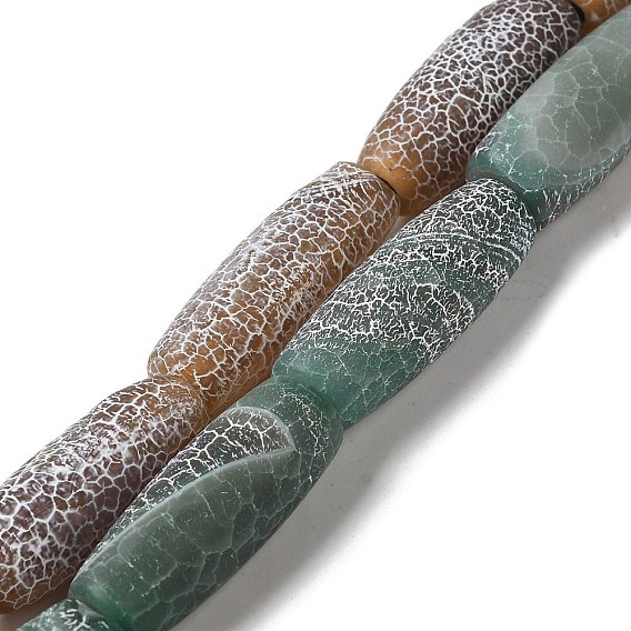 Естественные выветрившиеся агатовые бусины, окрашенные, рисовые шарики