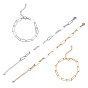 2Pcs 2 Colors 304 Stainless Steel Paperclip Chain Bracelets for Women
