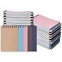20Pcs 5 Colors Paper Spiral Notebooks, with Iron Ring, Rectangle