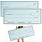 Plastic Big Blank Check Wall Decor with Stickers