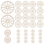 40 шт. 2 стили незаконченные пустые деревянные подвески в виде колеса набор для рисования, пирография, домашнего декора