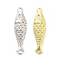 Подвески-рыбки с микропаве из латуни и прозрачными кубическими циркониями, долговечный, стойки покрытие, без свинца и без кадмия, ионное покрытие (ip)