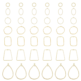 Набор для самостоятельного изготовления ювелирных изделий, включая соединительные кольца из сплава и подвески с открытой задней панелью, кольцо, трапеция, капля и прямоугольник, без кадмия и без свинца