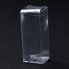Embalaje de regalo de caja de pvc de plástico transparente rectángulo, caja plegable impermeable, para juguetes y moldes