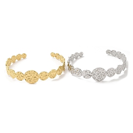 Placage ionique (ip) 304 bracelets ronds à manchette ouverte en acier inoxydable, bijoux pour femmes