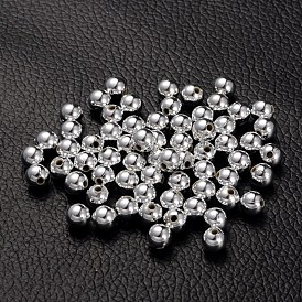 Plating Acrylic Beads, Round, 6mm, Hole: 1mm, about 4000pcs/500g