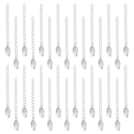 30шт 304 удлинитель цепи из нержавеющей стали, концевые цепи с овальными выступами для цепочек