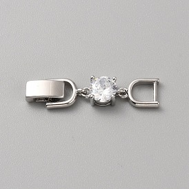Fermoirs d'extension en laiton avec zircone cubique, fermoirs d'extension repliables, fermoirs d'extension de bracelet de montre en or et en platine, pour la réparation de la fabrication de bijoux à faire soi-même