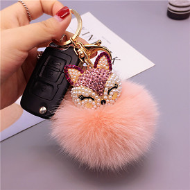 Sparkling Fox Keychain with Fur Ball - Cute and Chic Gift Idea!