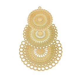 304 тройные плоские круглые люстры из нержавеющей стали, полый, гравированные металлические украшения