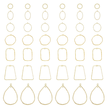 Набор для самостоятельного изготовления ювелирных изделий, включая соединительные кольца из сплава и подвески с открытой задней панелью, кольцо, трапеция, капля и прямоугольник, без кадмия и без свинца