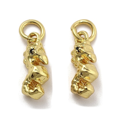 Латунные микро проложить кубического циркония подвески, без кадмия, без никеля и без свинца, амулеты в виде морского конька, с целью перехода в кольце