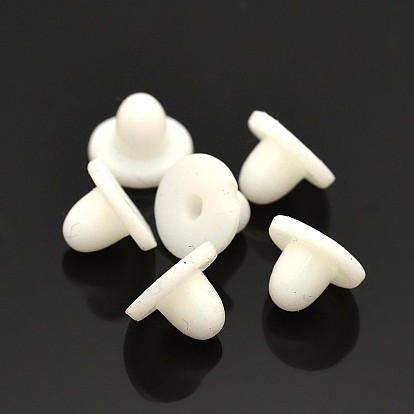 Plastic Clip on Earring Pads, 7x5mm, Hole: 1mm
