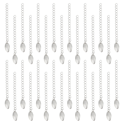 30шт 304 удлинитель цепи из нержавеющей стали, концевые цепи с овальными выступами для цепочек
