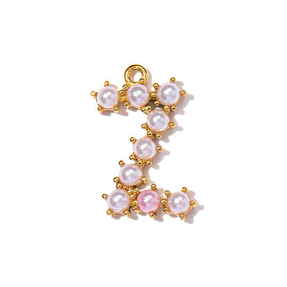 304 подвески из нержавеющей стали, с абс пластмассовой имитационной жемчужиной, ионное покрытие (ip), реальный 18 k позолоченный, зеркальная полировка