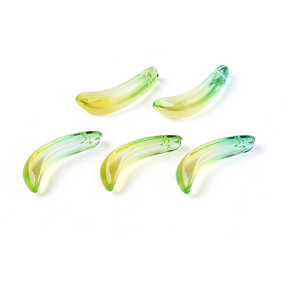 Подвески-бананы из прозрачного стекла, два тона