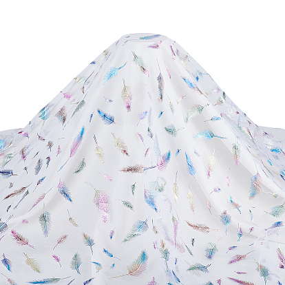 Сетчатая нейлоновая кружевная ткань с рисунком перьев, украшение для детского праздничного платья