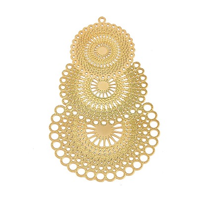 304 тройные плоские круглые люстры из нержавеющей стали, полый, гравированные металлические украшения