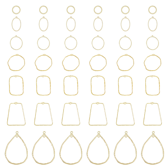 Набор для самостоятельного изготовления ювелирных изделий, включая соединительные кольца из сплава и подвески с открытой задней панелью, кольцо, трапеция, капля и прямоугольник, без кадмия и без свинца