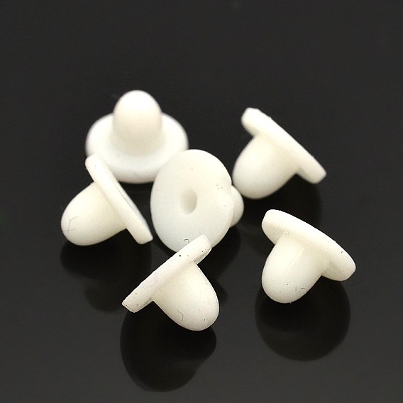 Plastic Clip on Earring Pads, 7x5mm, Hole: 1mm