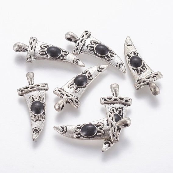 Alloy Enamel Pendants, Dagger
