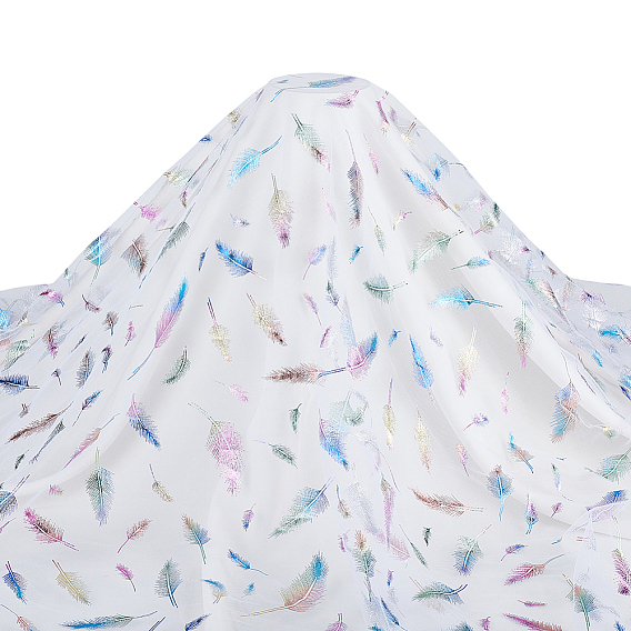 Сетчатая нейлоновая кружевная ткань с рисунком перьев, украшение для детского праздничного платья