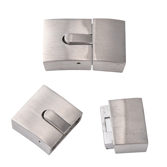 304 Stainless Steel Bayonet Clasps, Rectangle