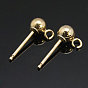 Шпильки из желтого золота, с петлей, 1/20 14 к золоту, без кадмия, без никеля и без свинца, отверстие : 1 мм
