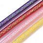 PVC Tubular Synthetic Rubber Cord, Hollow Pipe, with Glitter Powder