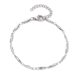 304 Stainless Steel Rectangle Link Chain Bracelets for Women Men