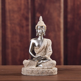 Resin Buddha Statue Display Decoration, for Home Office Desktop Feng Shui Decoration