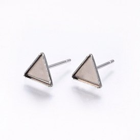 304 Stainless Steel Stud Earring Settings, Triangle