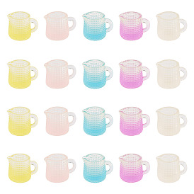 20 piezas 5 colores taza de resina modelo mini, accesorios de casa de muñecas micro paisaje, simulando decoraciones de utilería