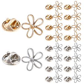 20 шт. 2 цвета легированные антибликовые значки броши, фиксированные прищепки, платиной и золотом