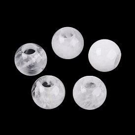 Природный кристалл кварца бусины, горного хрусталя, гладкая рондель, бусины с большим отверстием