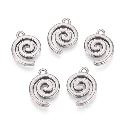 304 подвески из нержавеющей стали, завиток-амулет