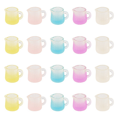 20 piezas 5 colores taza de resina modelo mini, accesorios de casa de muñecas micro paisaje, simulando decoraciones de utilería
