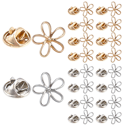 20 шт. 2 цвета легированные антибликовые значки броши, фиксированные прищепки, платиной и золотом