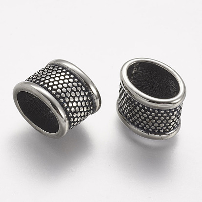 304 из нержавеющей стали слайд прелести, для браслетов из кожаного шнура изготовление брелка из веревки, овальные