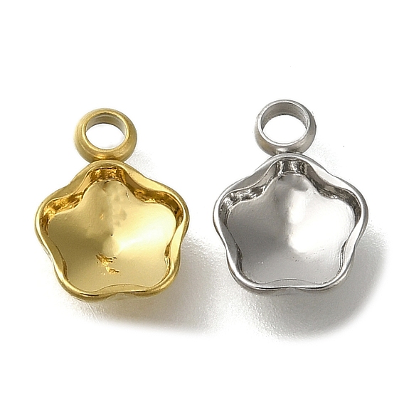 304 Настройки кабошон из нержавеющей стали кулон, цветок