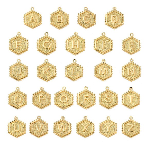 Латунные подвески, без кадмия, без никеля и без свинца, подвески в виде шестиугольных букв
